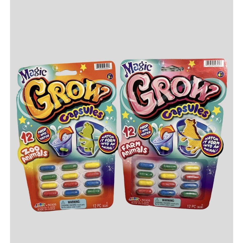 Magic Grow Capsules Bundle Zoo & Farm Animals 12ct Each Jaru Expanding Toys NEW